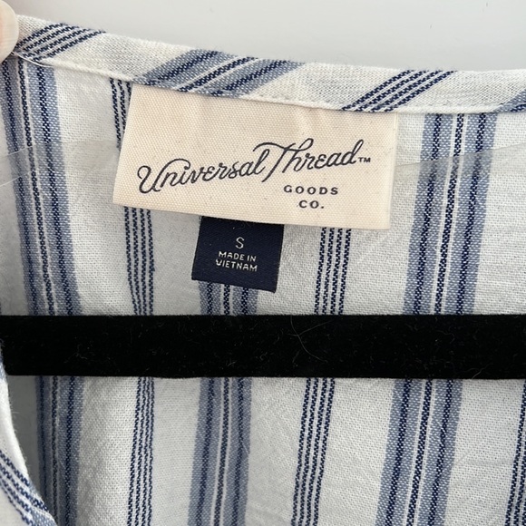 Universal Thread Puff Sleeve Blue and White Stripe Dress - Picture 2 of 4